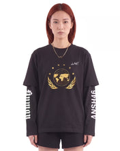 Load image into Gallery viewer, 'HUMANITY' DOUBLE SLEEVE TEE BLACK

